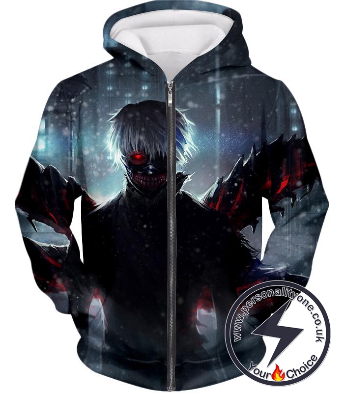 Tokyo Ghoul Awesome Ken Kaneki Tentacle Kagune Zip Up Hoodie